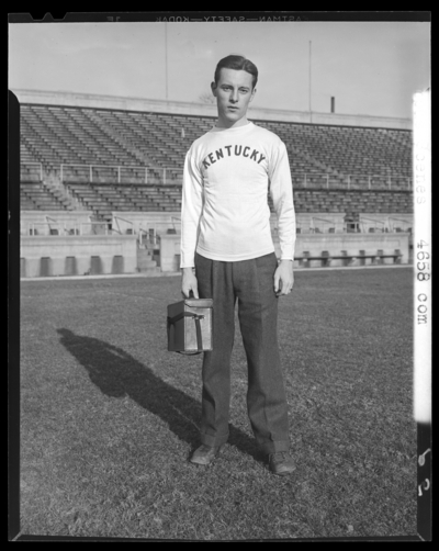Campus Scenes, (1941 Kentuckian) (University of Kentucky); man                             wearing a 