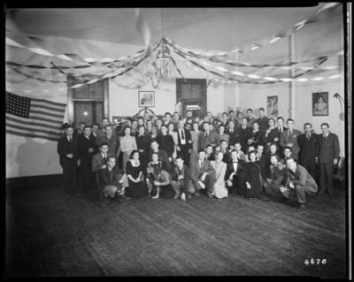 Schine Theatre Party (Theater) (121 East Main); partyers gathered                             for group portrait