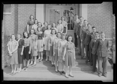 North Middletown High (School); exterior, Eleventh (11th) Grade,                             group portrait