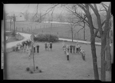 North Middletown High (School); exterior, 4-H (4H) club, members                             standing in formation to spell out 4-H (4H)