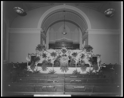 Honaker Florist; Broadway Christian Church (187 North Broadway);                             interior, floral decorations