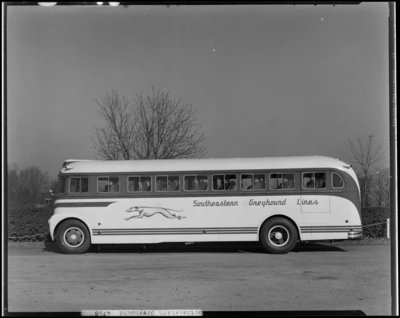 Southeastern Greyhound Lines; coaches, exterior of bus number 712                             (no. 712), side view