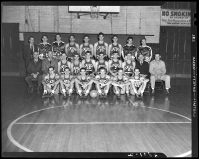Varsity Basketball Team, (1942 Kentuckian) (University of                             Kentucky); interior, team group portrait