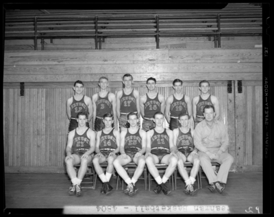 Freshman Basketball Team, (1942 Kentuckian) (University of                             Kentucky); interior, team group portrait