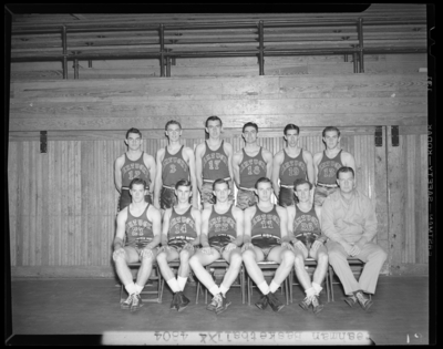 Freshman Basketball Team, (1942 Kentuckian) (University of                             Kentucky); interior, team group portrait