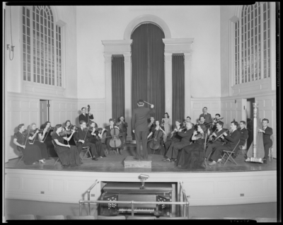 Little Symphony, (1942 Kentuckian) (University of Kentucky);                             Memorial Hall, interior; symphony on stage