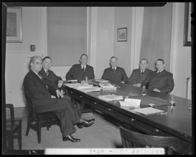 Executive Committee of the Board of Trustees (1942 Kentuckian)                             (University of Kentucky); President Donovan's office, interior;                             committee members sitting at conference table