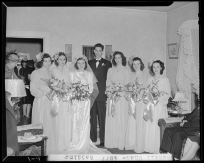 Rosenell Shea; wedding and maid of honor group                             portrait
