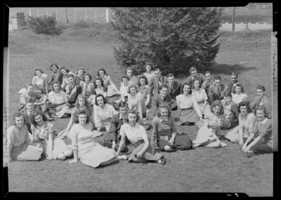 Pep Club; Bourbon County School Groups, North Middletown High;                             exterior, group portrait