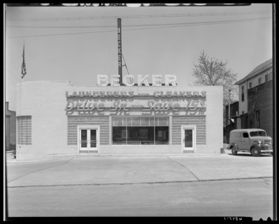 Becker Laundry & Dry-Cleaning Company (401 North Broadway                             & 212 South Limestone); exterior view of building                             front