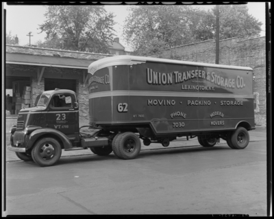 Union Transfer & Storage Company, 501-535 West Vine;                             moving truck parked next to loading dock