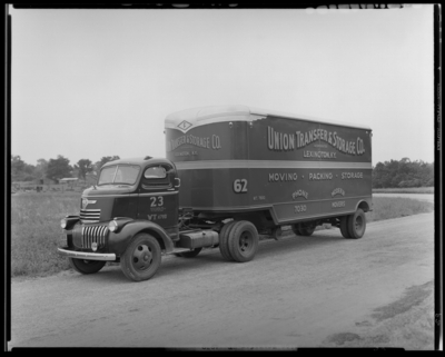 Union Transfer & Storage Company, 501-535 West Vine;                             moving truck parked on roadway