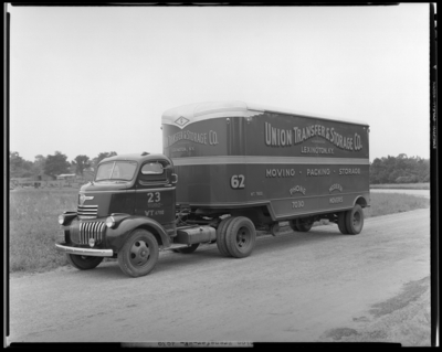 Union Transfer & Storage Company, 501-535 West Vine;                             moving truck parked on roadway