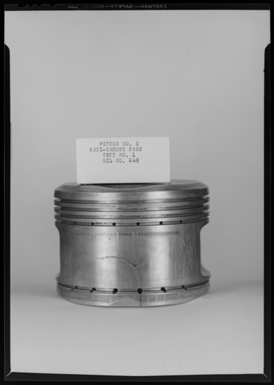 Wenner-Gren Research Laboratory; experiment result images; piston                             (engine), close-up