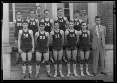 Basketball Team; Burgin High School & Grade School;                             exterior; group portrait