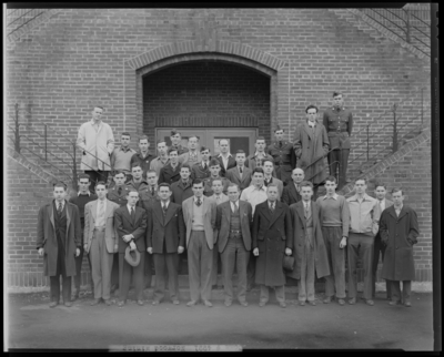 Norwood Mining & Metallurgic Society (NMMS), (1943                             Kentuckian) (University of Kentucky); Engineering Building; exterior;                             group portrait