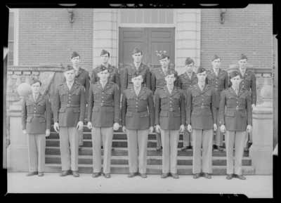 Military group standing on steps (1943 Kentuckian) (University of                             Kentucky)