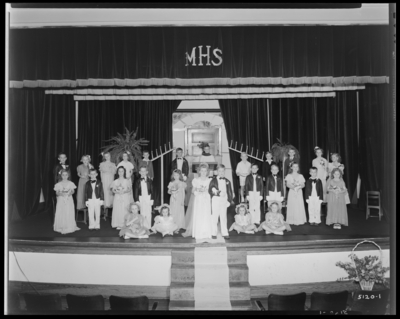 Midway Public School; Tom Thumb Wedding; performers on                             stage