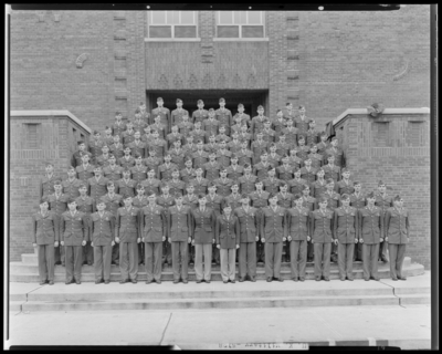 Military Company G; University of Kentucky (1944 Kentuckian)                             group on steps of building
