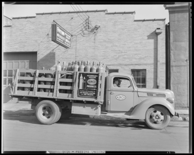 Central Welding Supplies truck; exterior front of Brown's                             Machine Works, 531 West Short