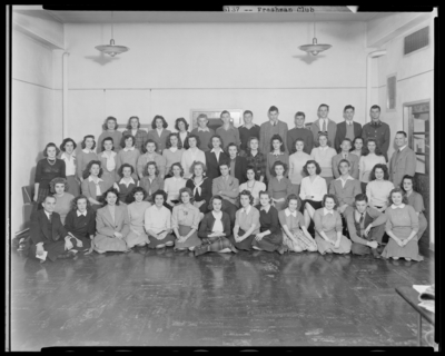 Freshman Club (1944 Kentuckian) (University of Kentucky); group                             gathered in room