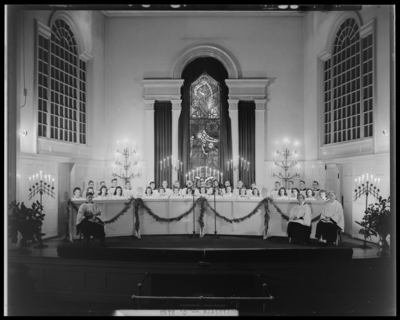 Choristers (1944 Kentuckian) (University of Kentucky); group on                             stage at Memorial Hall