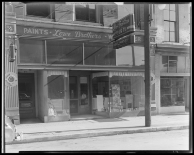 Lowe Brothers Company (paint and wallpaper); front exterior; 114                             North Upper Street