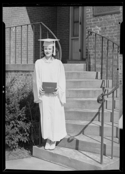 Kentucky Female Orphan School, 201-203 West Short; individual                             standing with diploma; Allen