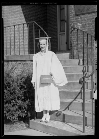 Kentucky Female Orphan School, 201-203 West Short; individual                             standing with diploma; Sargent