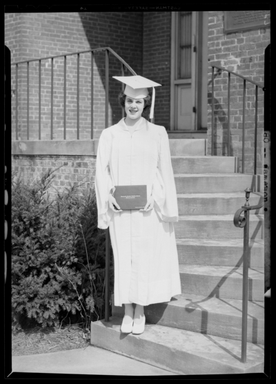 Kentucky Female Orphan School, 201-203 West Short; individual                             standing with diploma; Jameson