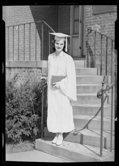 Kentucky Female Orphan School, 201-203 West Short; individual                             standing with diploma; Kiney