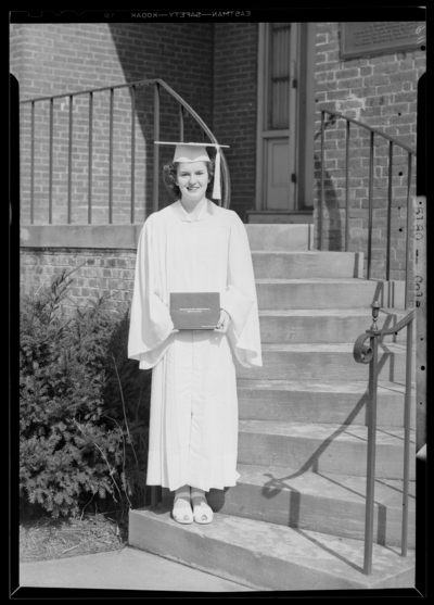 Kentucky Female Orphan School, 201-203 West Short; individual                             standing with diploma; Cole