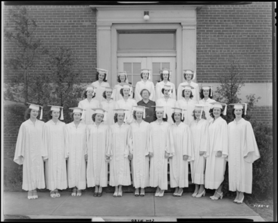Kentucky Female Orphan School, 201-203 West Short; group standing                             on steps