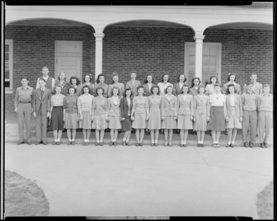 Lafayette High School (Lafayette Parkway at North Picadome Park);                             group standing on steps