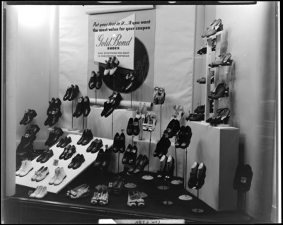 Sears & Roebuck Company, 213 East Main; shoe display                             window