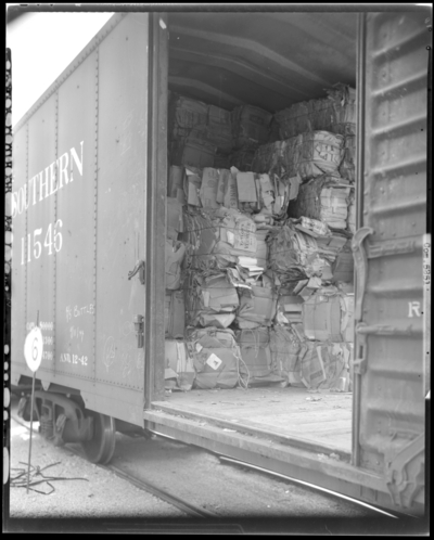 National Distillers Corporation; boxes in train car