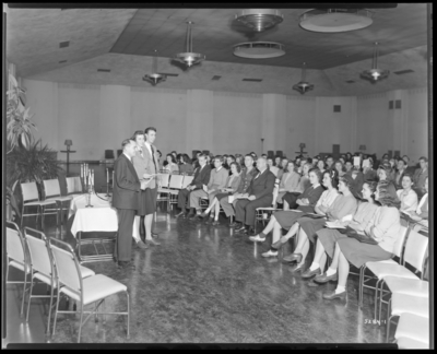 Features, (Kentuckian) (University of Kentucky); Student Union                             Building; interior; large group meeting