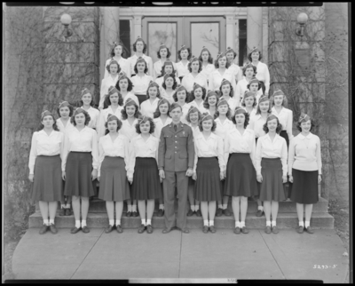 Cadets (women), University of Kentucky; Student Union Building;                             exterior; group portrait