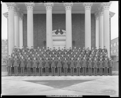 ROTC Freshman, Military Department; University of Kentucky;                             Memorial Hall; exterior; group portrait
