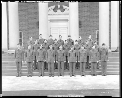 ROTC Sophomore, Military Department; University of Kentucky;                             Memorial Hall; exterior; group portrait