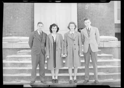 Junior Class Officers, Georgetown College; exterior; group                             portrait