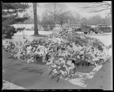 George Paine (Payne); grave covered in flowers; unidentified                             cemetery