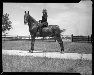 Mrs. Thomilson; Elmendorf Farm; woman on a horse