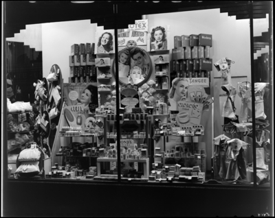 Schulte-United, 236-246 West Main (department store); cosmetics                             window display