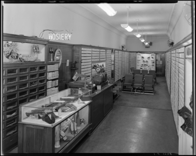 Nisley Company (shoe store), 116 West Main; interior of shoe                             store