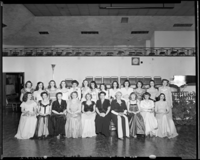 Chi Delta Phi; group of women in formal dresses