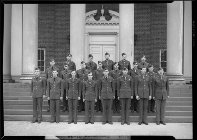 University of Kentucky Military Department; Sophomore Class group                             on steps