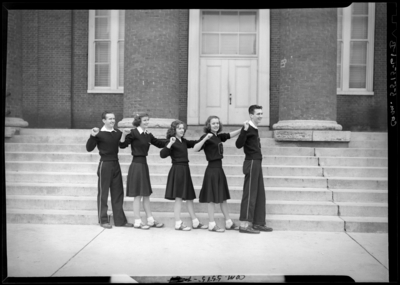 Georgetown College; Cheerleaders; exterior; group                             portrait