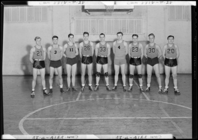 Georgetown College; Men's Basketball Club; gym (gymnasium);                             interior; group portrait