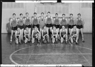 Georgetown College; Men's Basketball Squad; gym (gymnasium);                             interior; group portrait